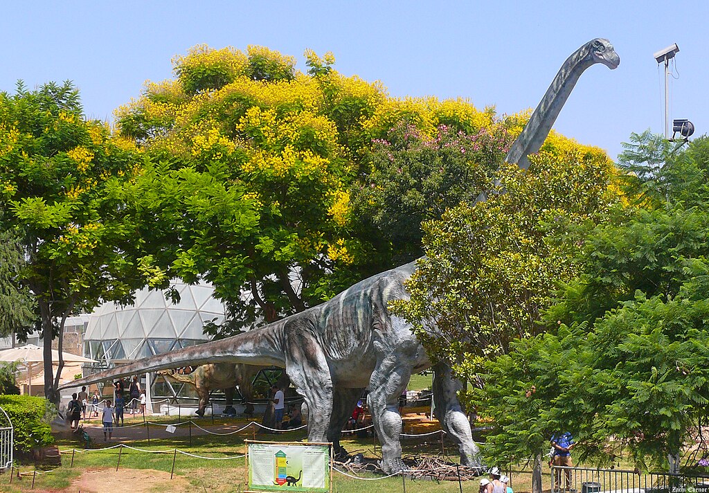 Argentinosaurus model (almost full size) at Clore Garden of Science in Weizmann Institute of Science