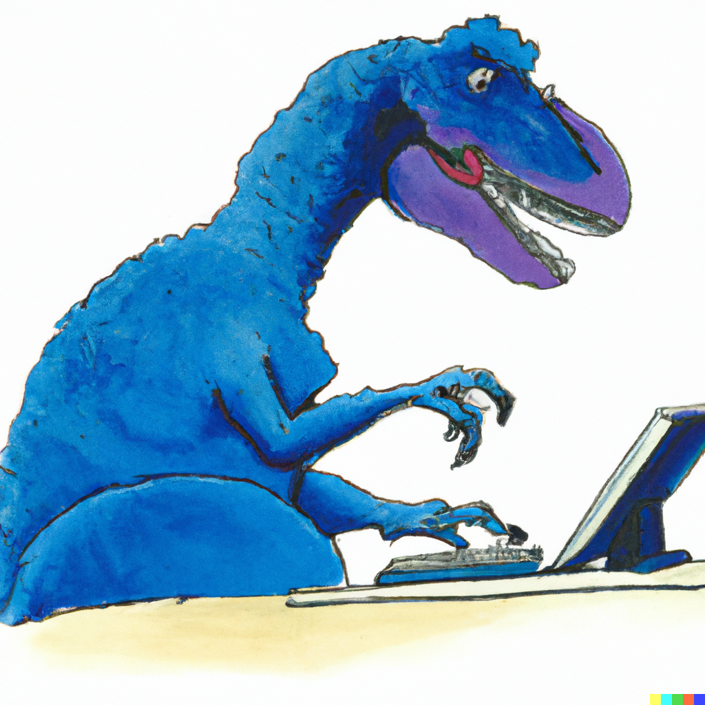 Blue T-Rex Computer