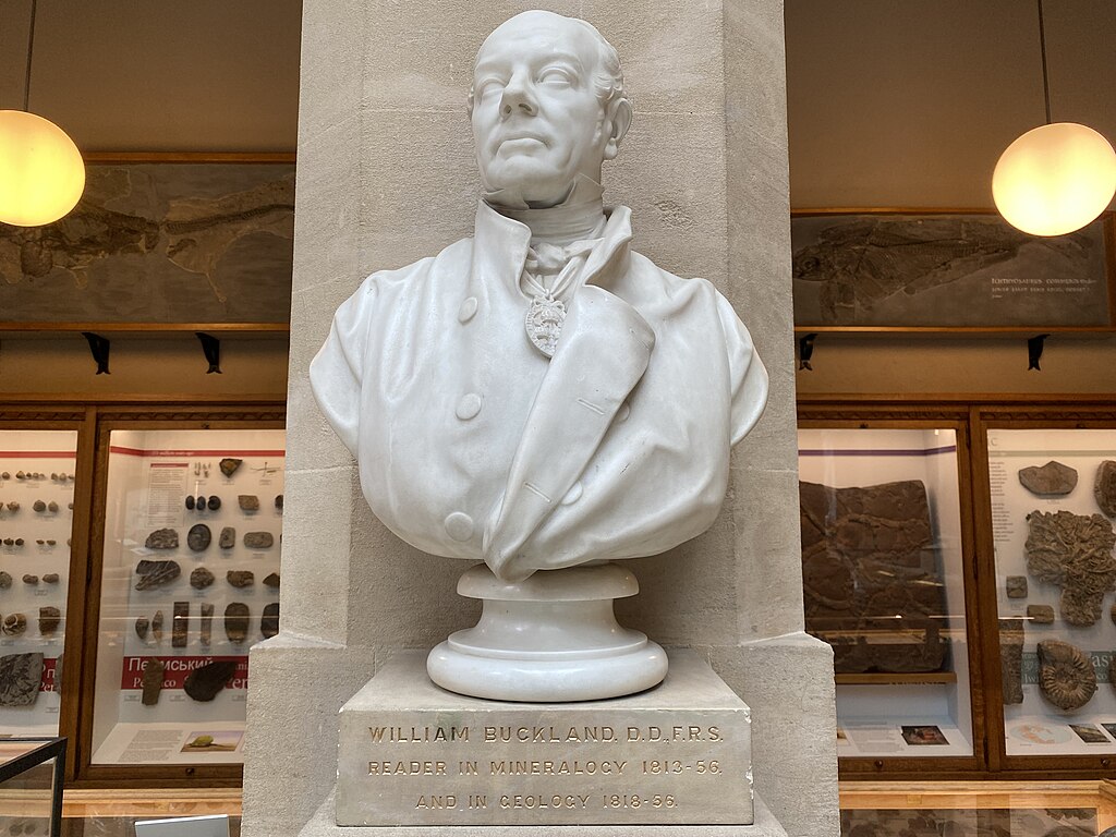 Photograph of a stone statue comemmorating William Buckland