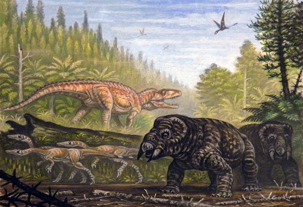 Postosuchus, Coelophysis, and Placerias