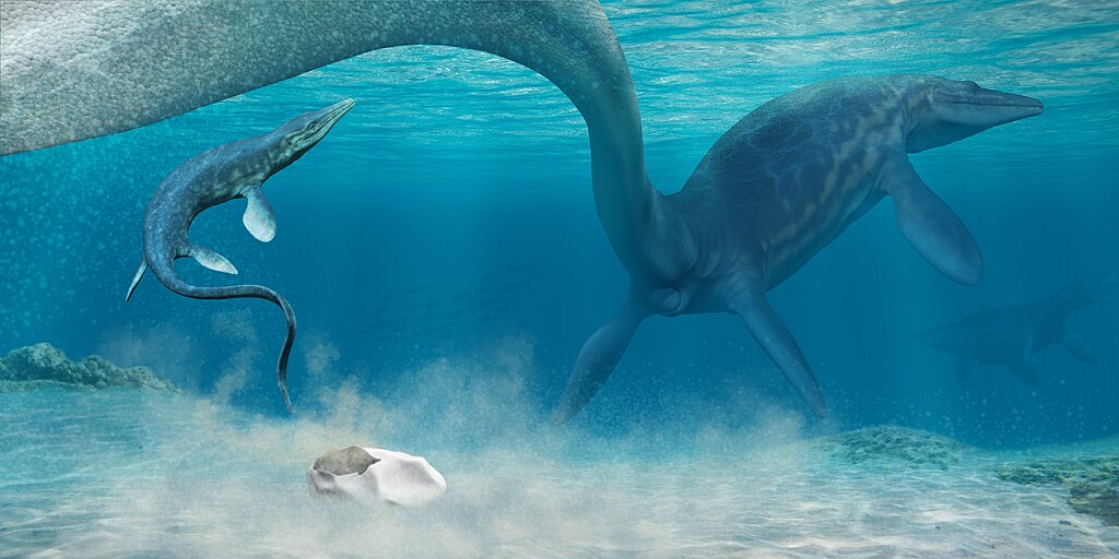 Mosasaurs went live—fossils suggest they gave birth to young in the open sea.