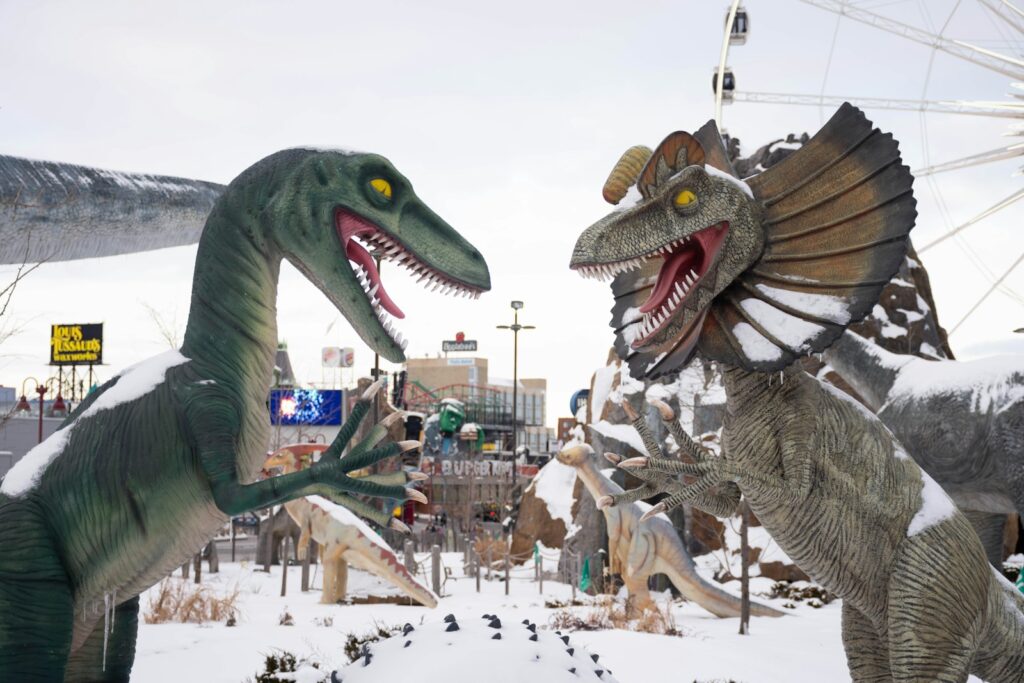 green and brown dragon statue