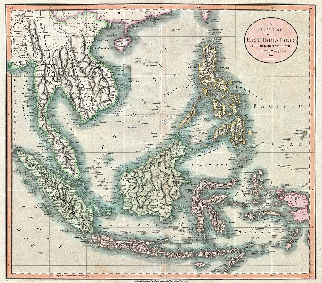 1801 Cary Map of the East Indies and Southeast Asia ( Singapore, Borneo, Sumatra, Java, Philippines)