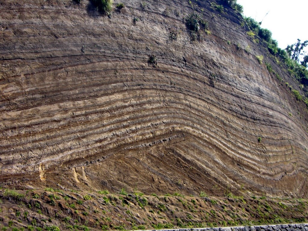 Volcanic Ash Fall Layers Izu Oshima Japan
