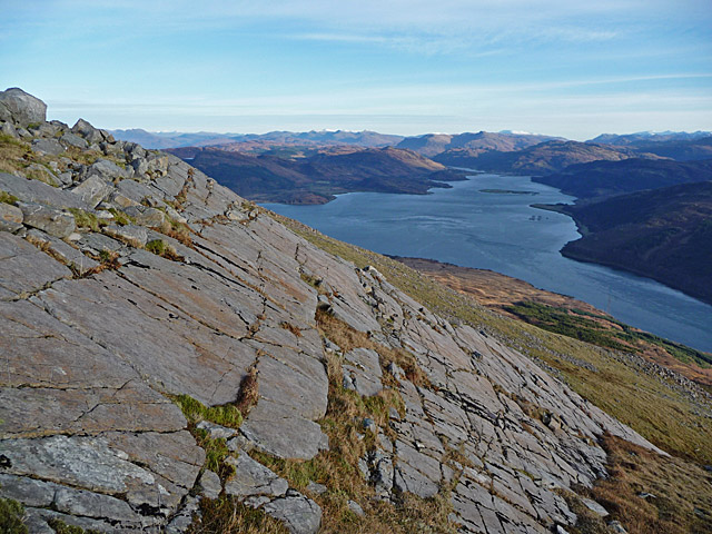Ancient sedimentary rock exposed on Beinn na Caillich