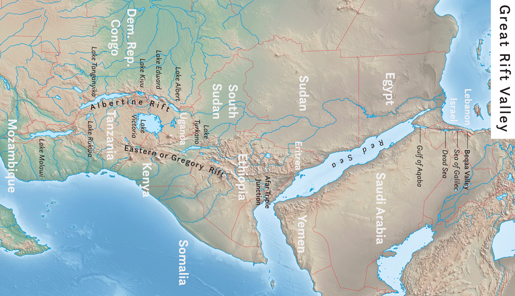 Map of the Great Rift Valley