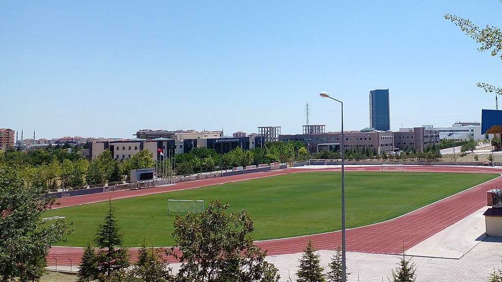 Football field and all-weather track at Selçuk University