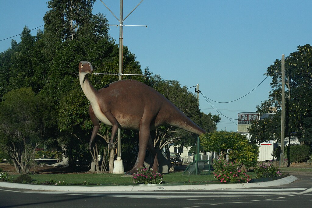 Muttaburrasaurus statue in Hughenden, outback Queensland, Australia