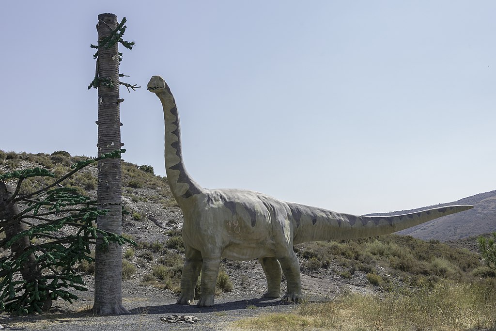 Model of a Sauropodomorpha, archeological area of Árbol de Igea, Igea, La Rioja, Spain