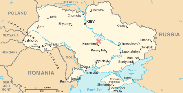 Boltysh crater location map