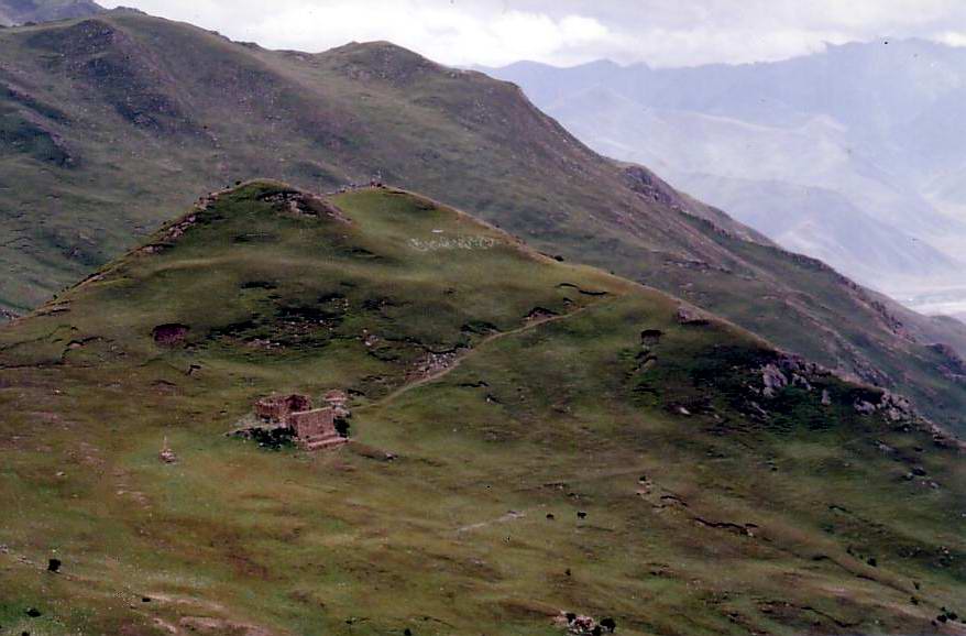 A sky burial site in Yerpa Valley, Tibet
