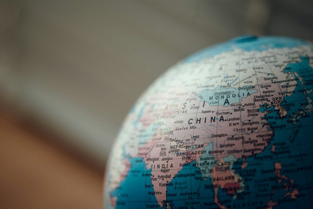 china on map