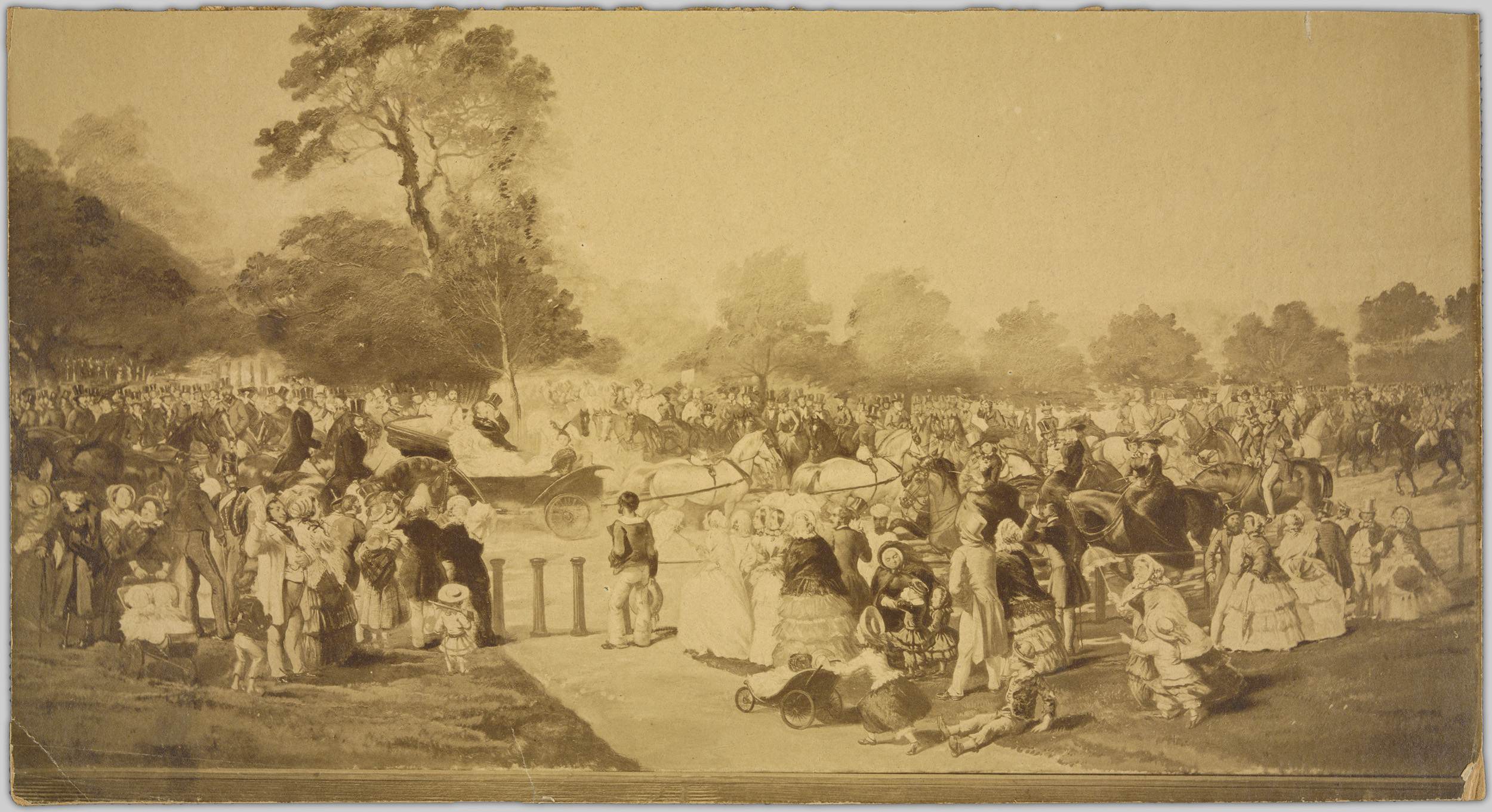 Victorian Society's Fascination with Giants (image credits: [View of Victorian park scene], No restrictions, https://commons.wikimedia.org/w/index.php?curid=49851828)