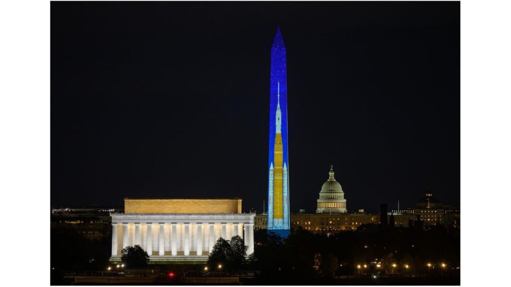 Moon fever hits DC as Artemis 2 rocket 'candle' lights up Washington Monument just 1 month before launch (photos)