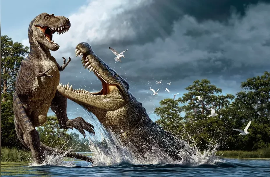 5. Deinosuchus – The “Terrible Crocodile” Lurking by Dinosaur Waterholes