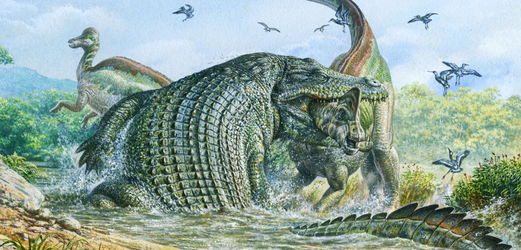 1. Deinosuchus – The Giant Crocodile That Hunted Dinosaurs