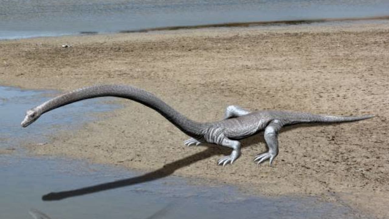 7. Tanystropheus – The Bizarre Long-Necked Hunter at the Water’s Edge
