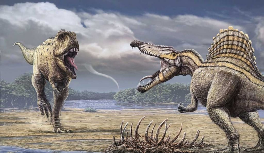 Spinosaurus and Other Large Predators Competing in River Systems