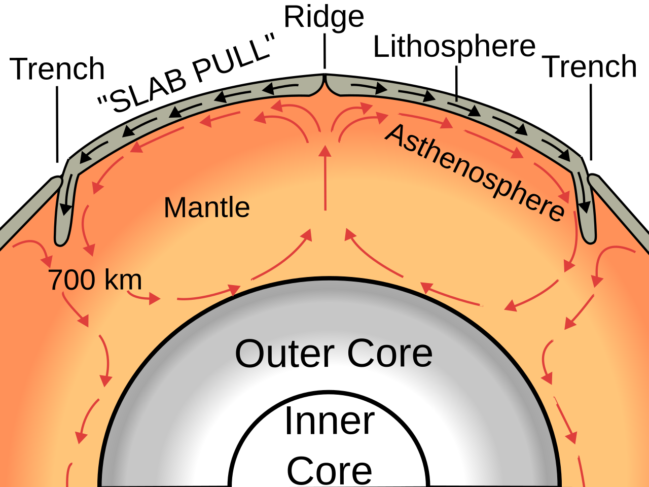 How Mantle Convection Tears Giants Apart
