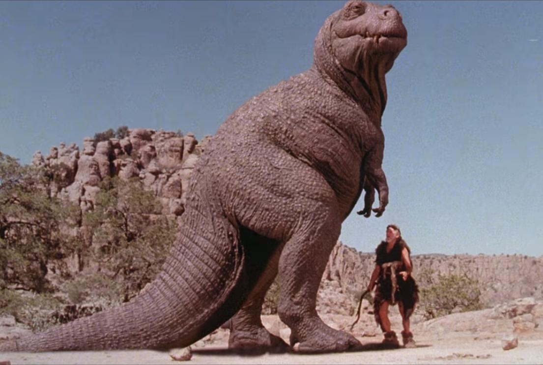 Slapstick, dinosaurs, and practical effects that age better than expected