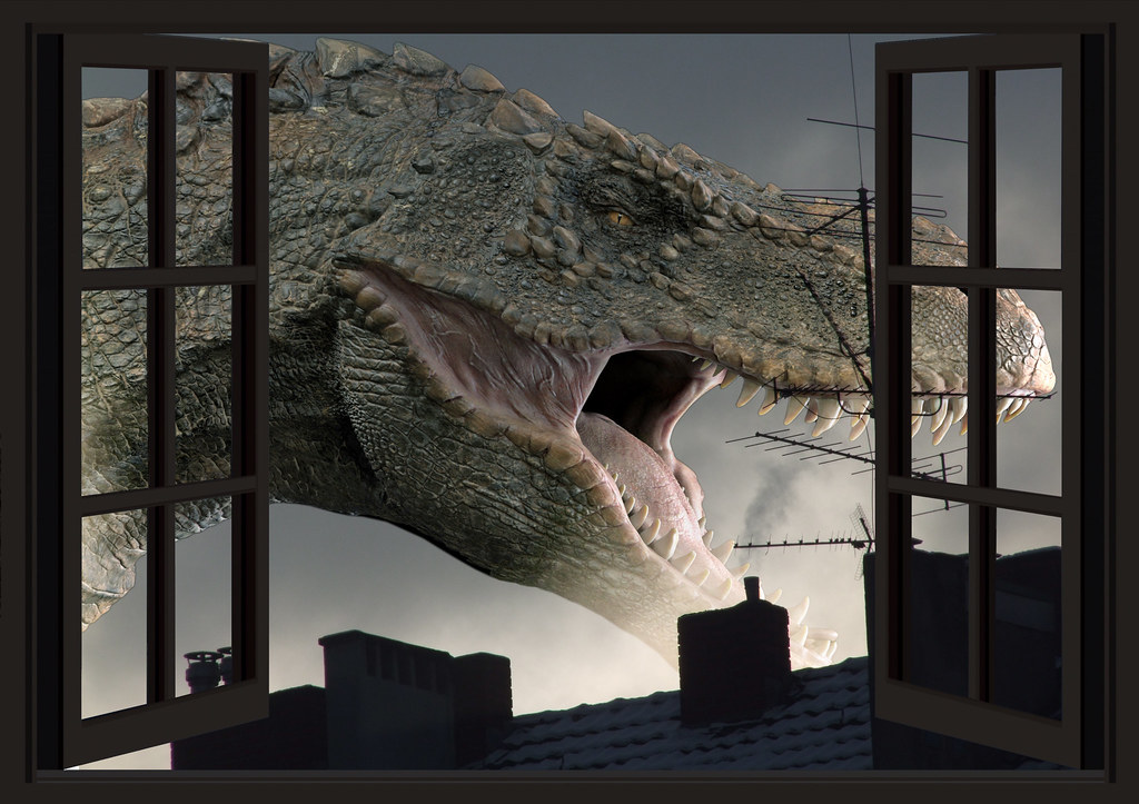 Why Imagining a Dinosaur Outside Your Window Feels Both Terrifying and Weirdly Exciting